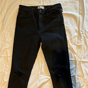 Size 29 Abercrombie black ripped skinny jeans